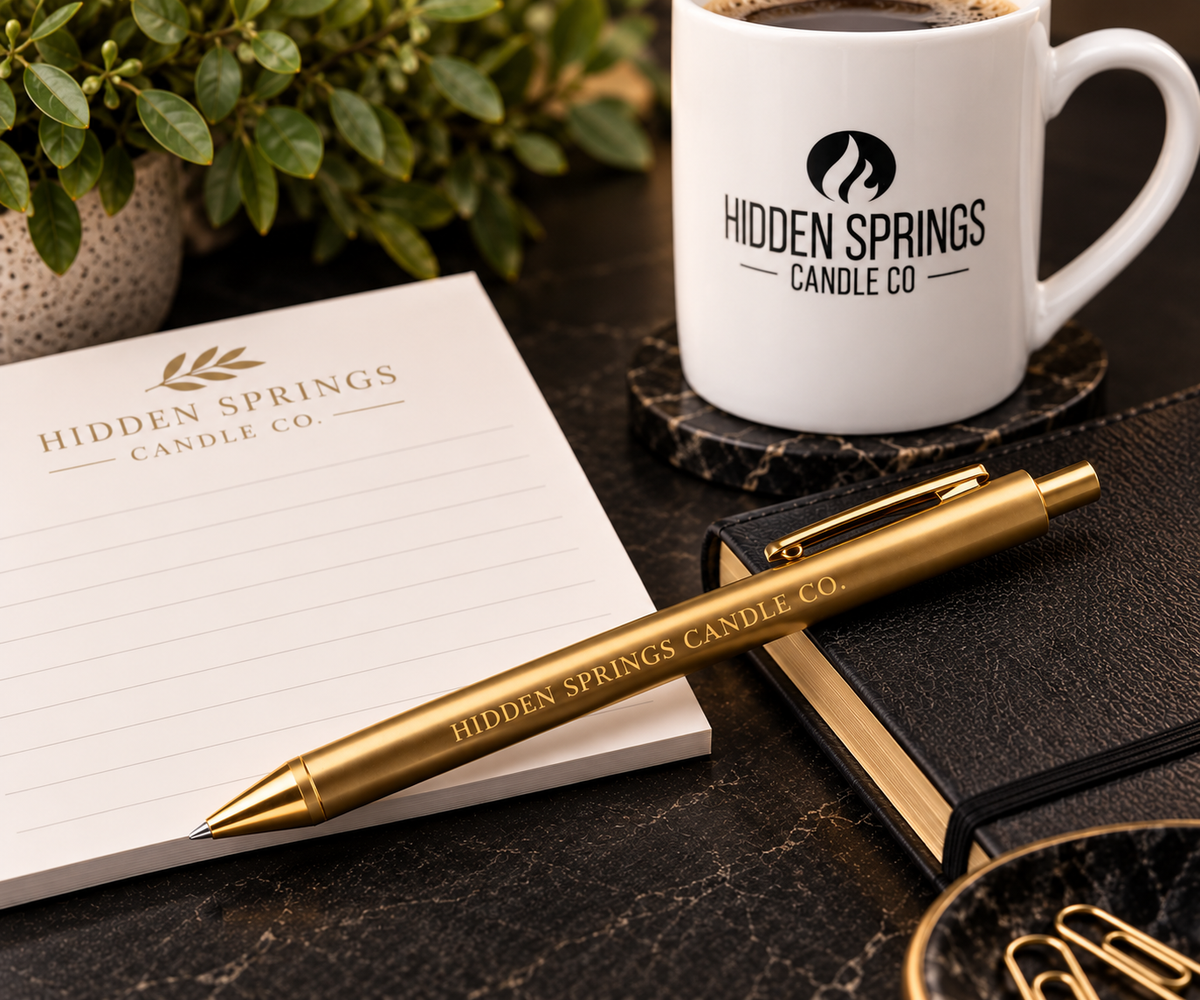 Hidden Springs Candle Co. Gold Medium Ballpoint Pen
