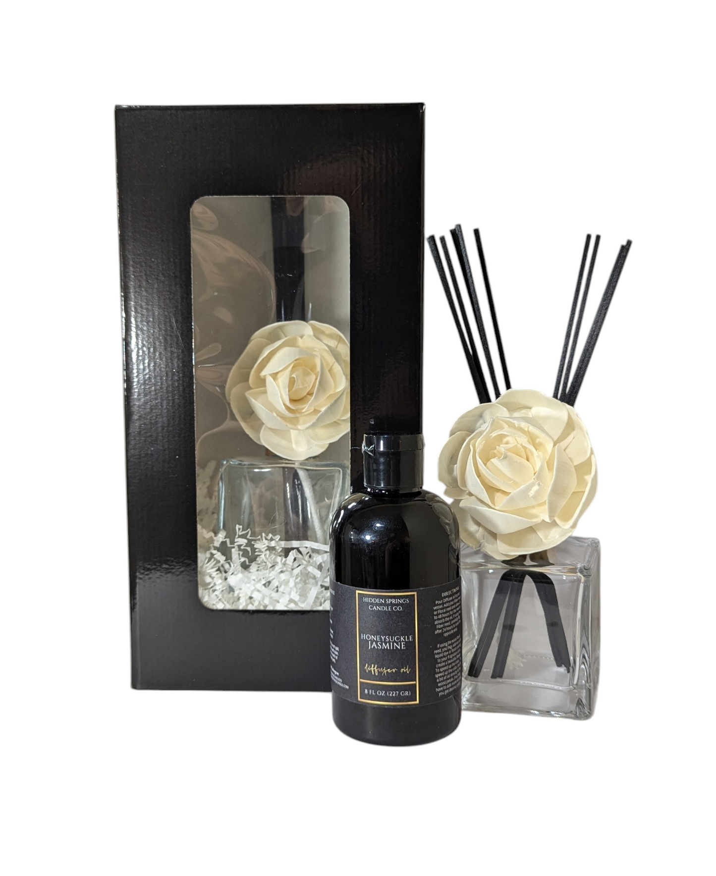 Modern Square Glass Diffuser Set-Hidden Springs Candle Co