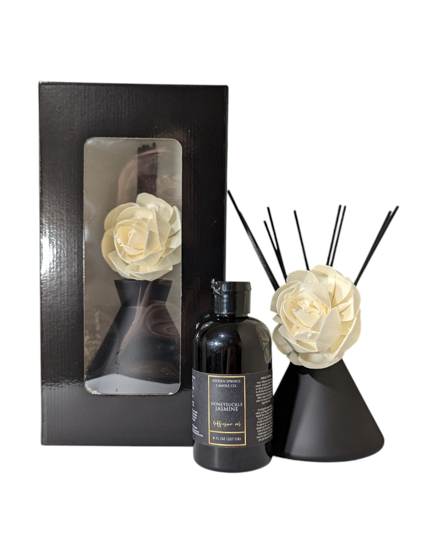 Black Modern Minimal Diffuser Set-Hidden Springs Candle Co