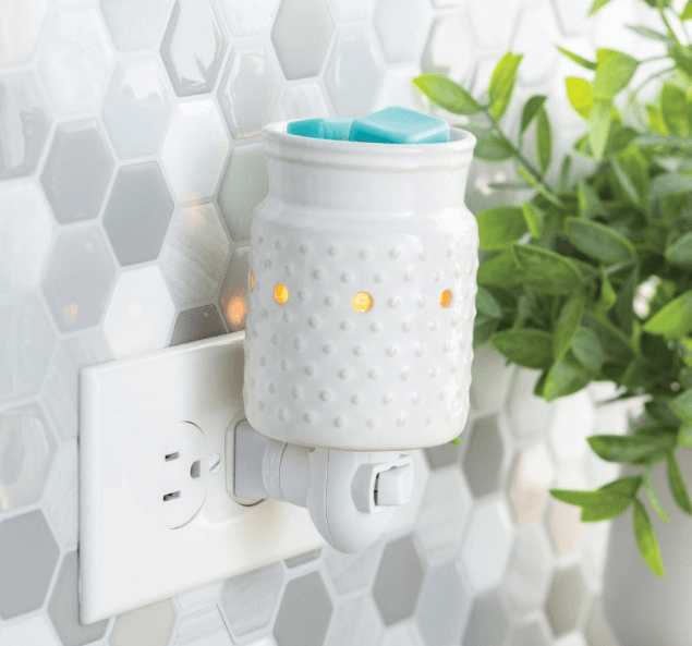 White Hobnail Pluggable Fragrance Warmer-Hidden Springs Candle Co