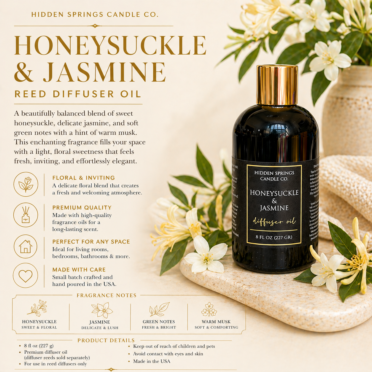 Honeysuckle & Jasmine Diffuser Oil