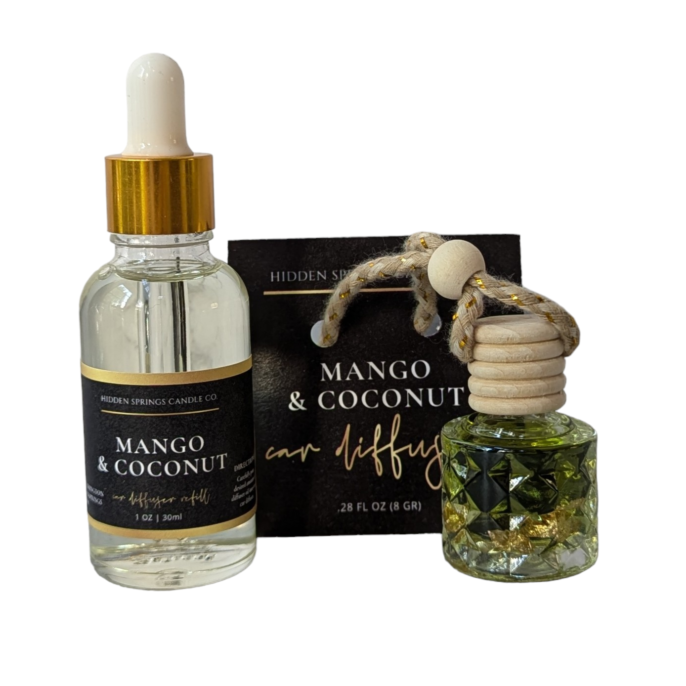 Mango & Coconut Car Diffuser With Refill-Hidden Springs Candle Co