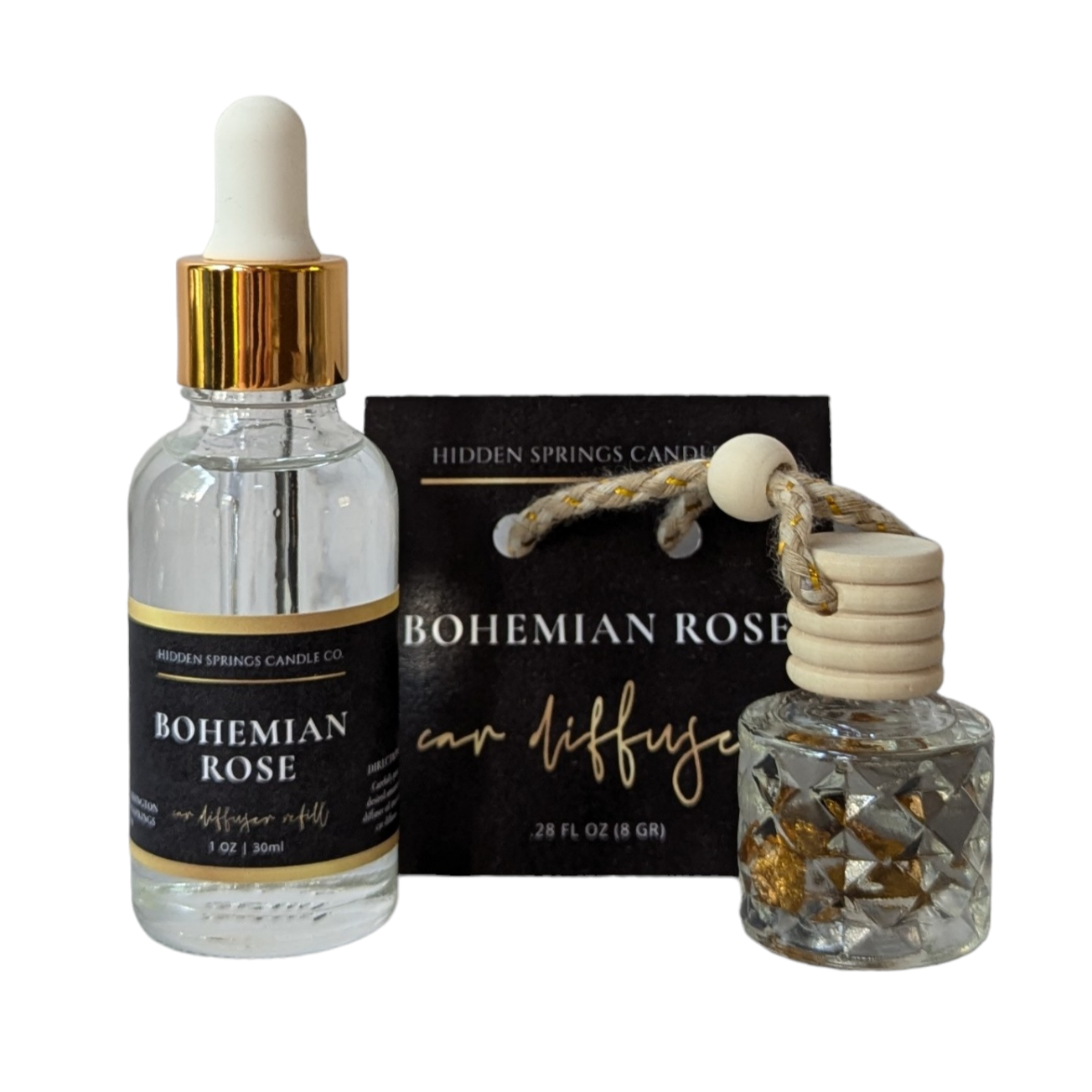 Bohemian Rose Car Diffuser With Refill-Hidden Springs Candle Co