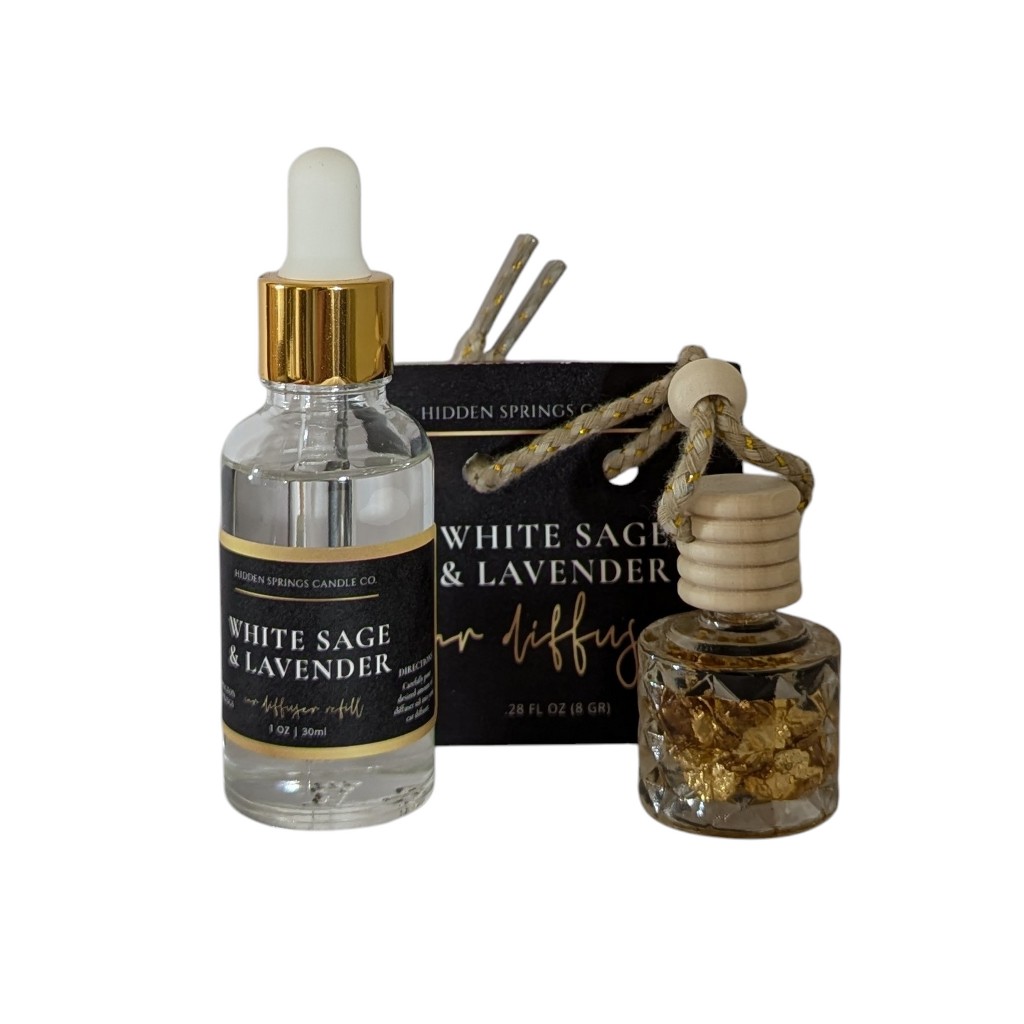 White Sage & Lavender With Refill-Hidden Springs Candle Co