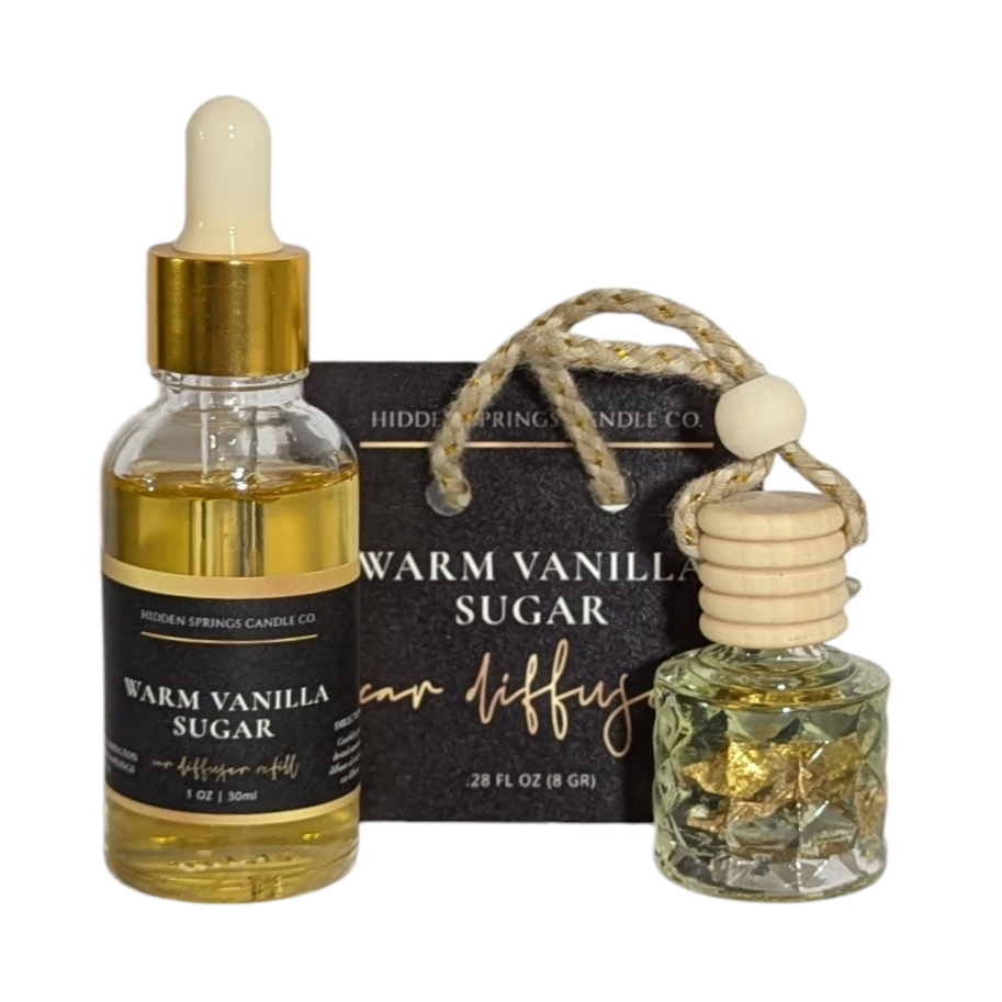 Warm Vanilla Sugar Car Diffuser With Refill-Hidden Springs Candle Co
