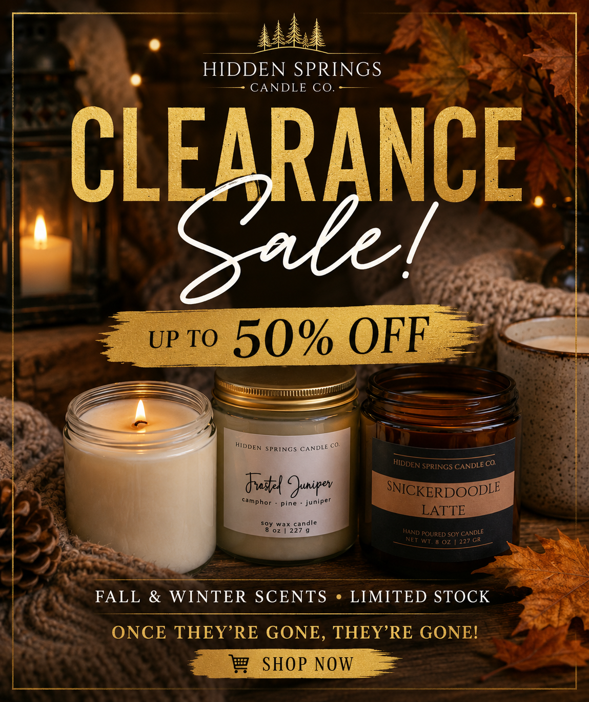 CLEARANCE 50% OFF