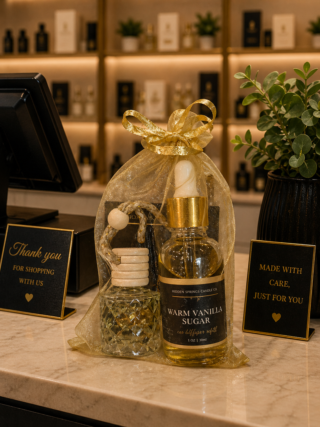 Wholesale Gold-Infused Car Diffusers | Hidden Springs Candle Co.