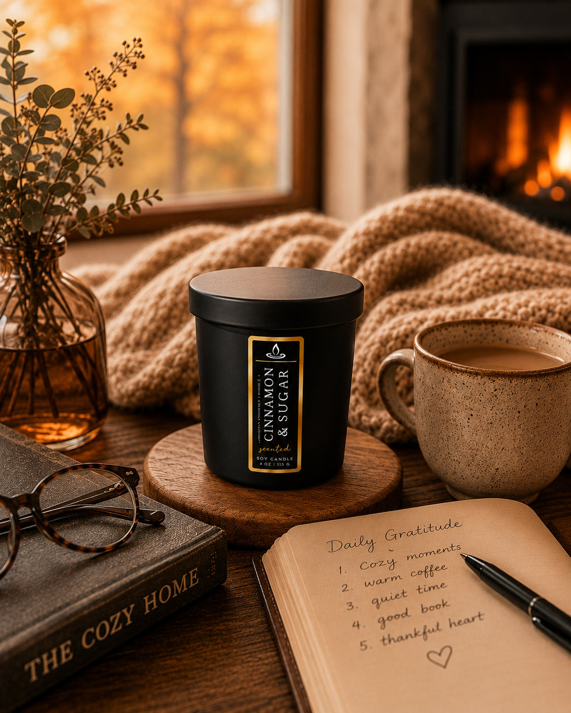Luxury Cinnamon & Sugar Soy Candle | Crackling Wood Wick