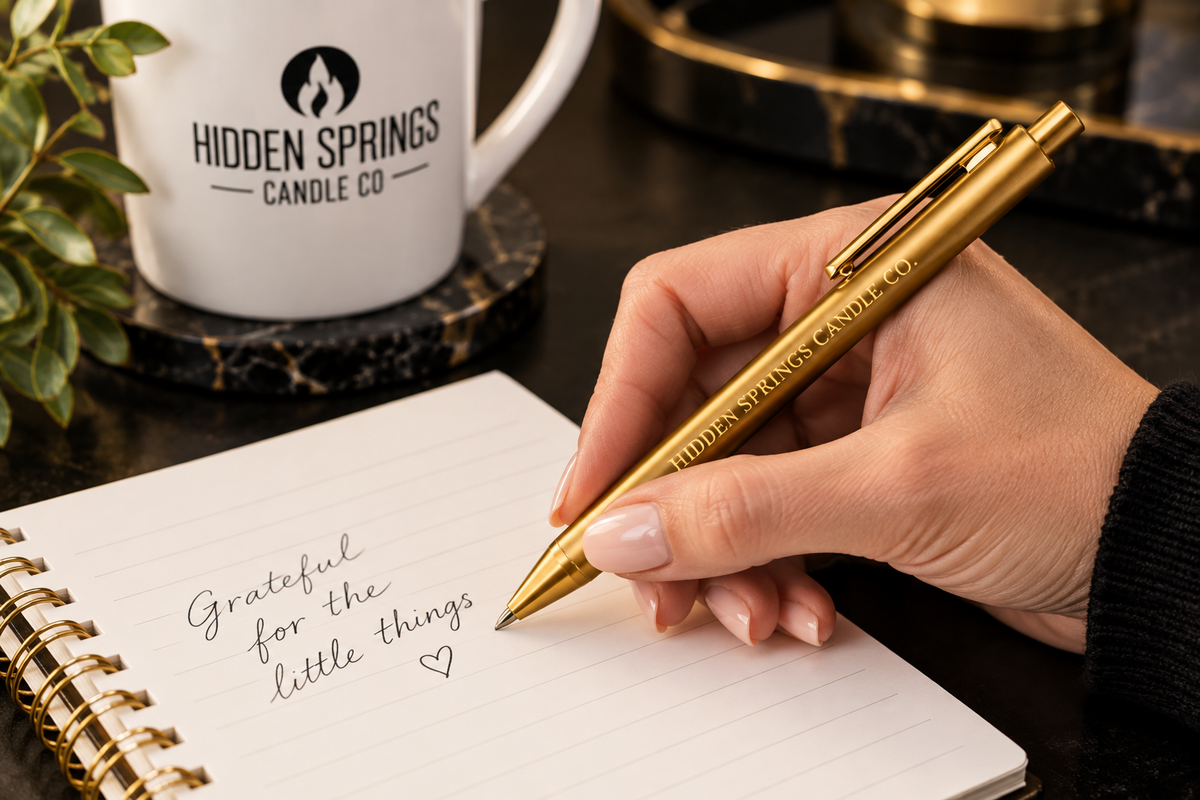 Hidden Springs Candle Co. Gold Medium Ballpoint Pen