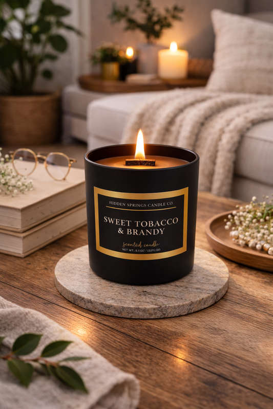 Sweet Tobacco & Brandy Candle-Hidden Springs Candle Co