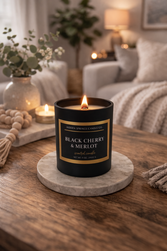 Black Cherry Merlot Candle Hidden Springs Candle Co