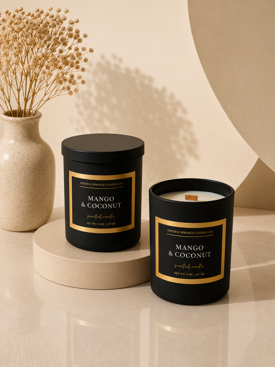 Mango & Coconut Luxury Coconut Soy Candle | Crackling Wood Wick