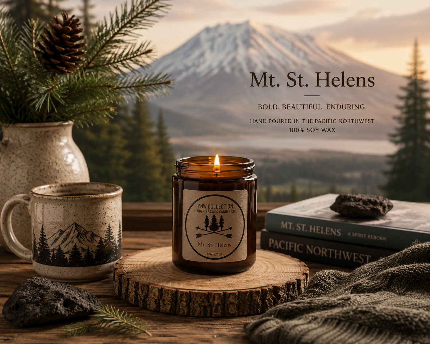 Mount St Helens Candle
