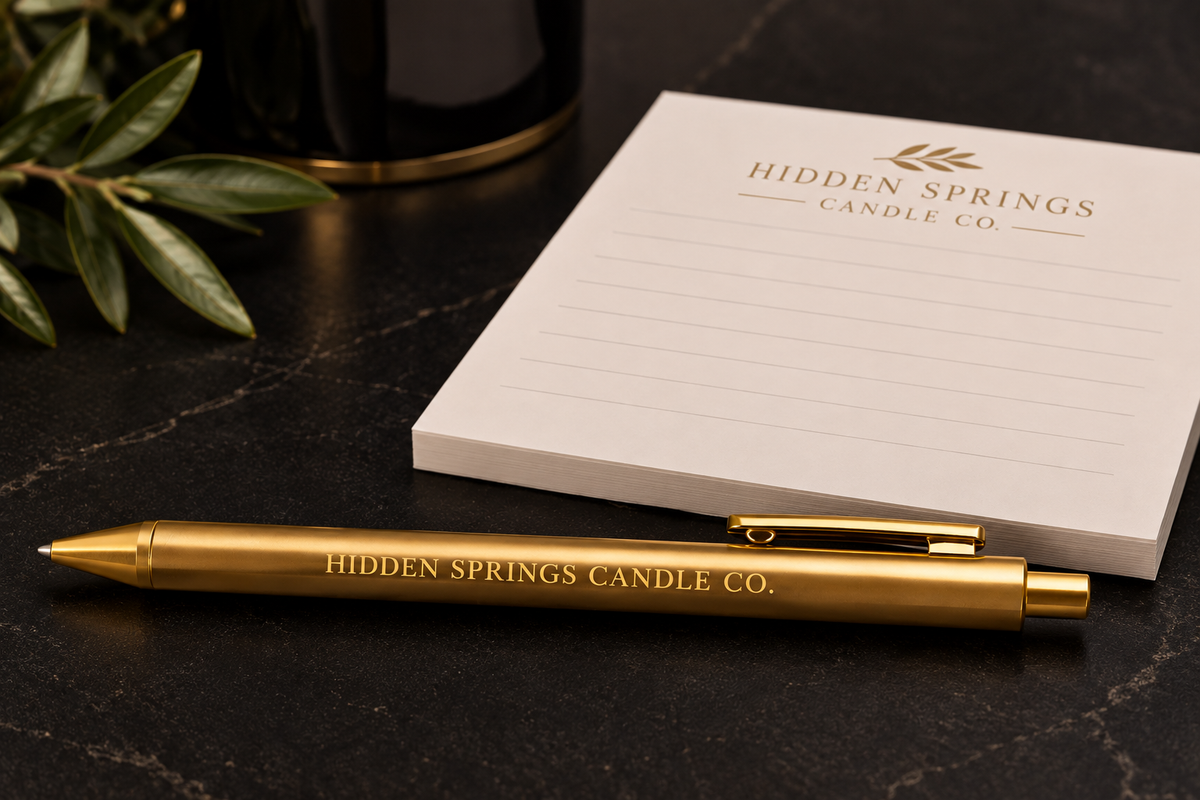Hidden Springs Candle Co. Gold Medium Ballpoint Pen