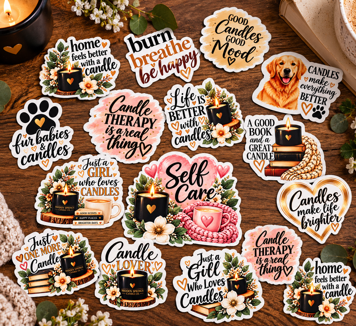 Vinyl Candle Themed Decals