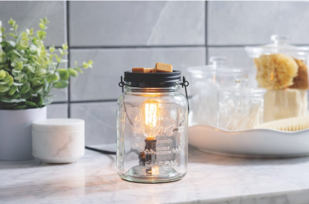 Glass Mason Jar Vintage Bulb Illumination Fragrance Warmer