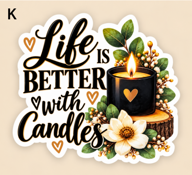 Vinyl Candle Themed Decals
