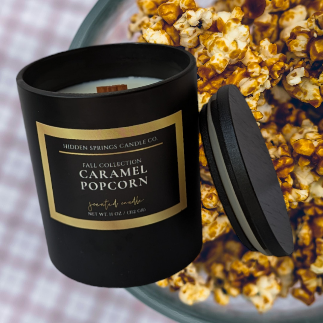 Fall Harvest Caramel Popcorn Luxury Coconut Soy Candle