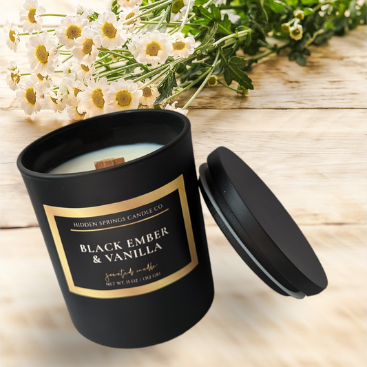 Black Ember & Vanilla Luxury Coconut Soy Candle