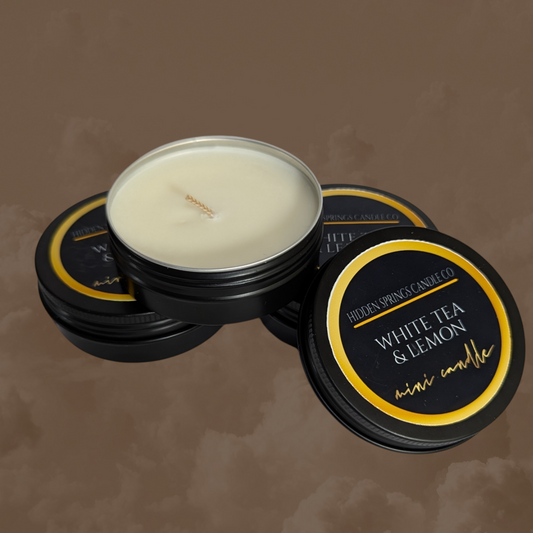 2 OZ WHITE TEA & LEMON MINI CANDLE-Hidden Springs Candle Co