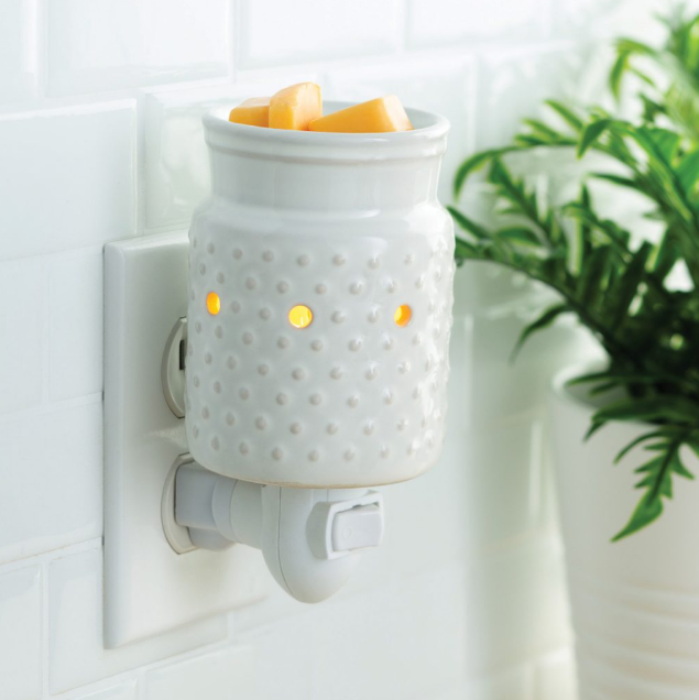 White Hobnail Pluggable Fragrance Warmer