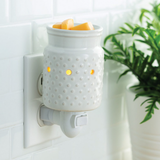 White Hobnail Pluggable Fragrance Warmer