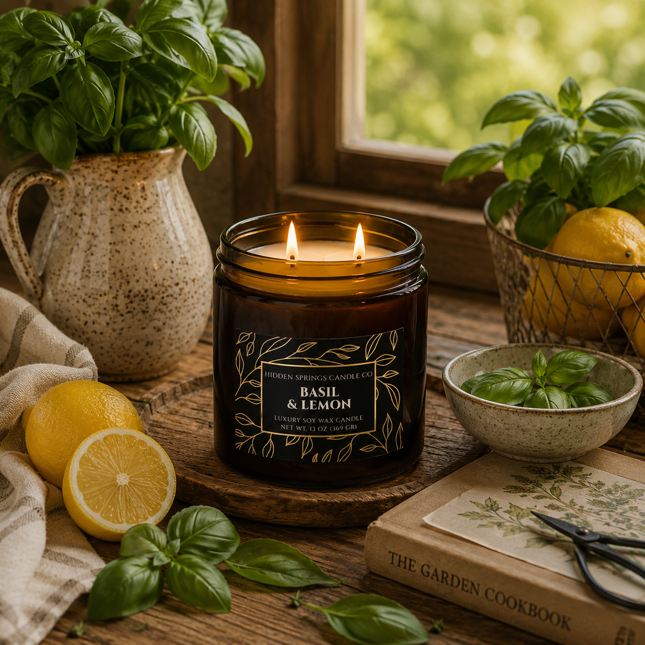 Basil and Lemon Candle