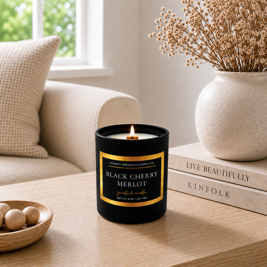 Black Cherry Merlot 11 oz Crackling Wood Wick Candle