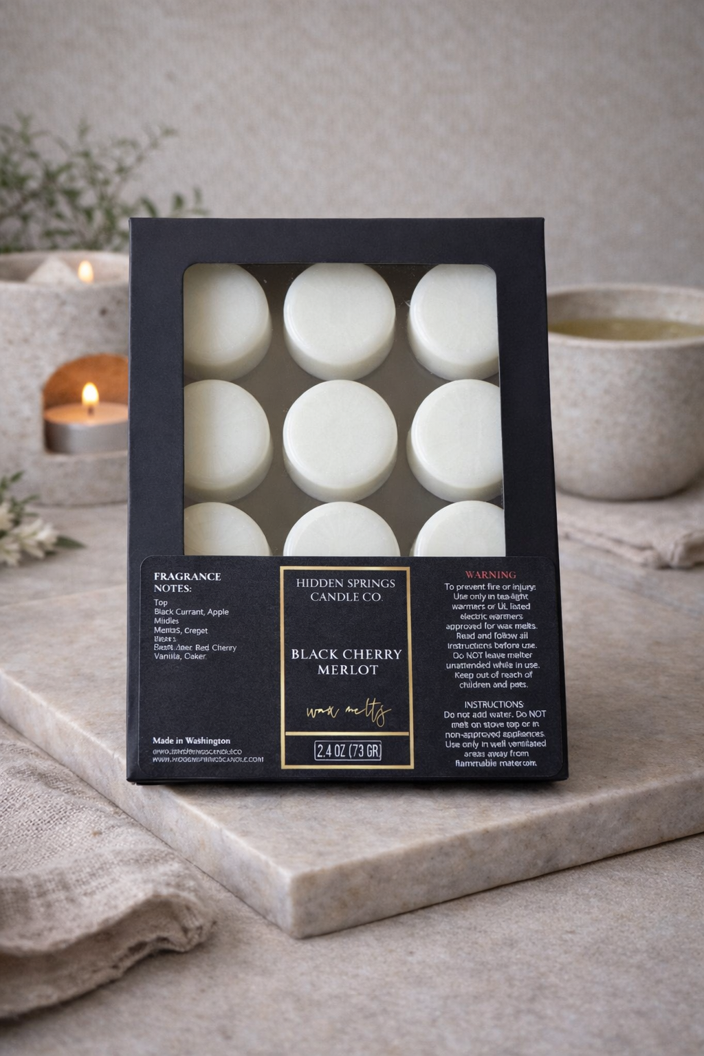 Black Cherry Merlot Wax Melts-Hidden Springs Candle Co