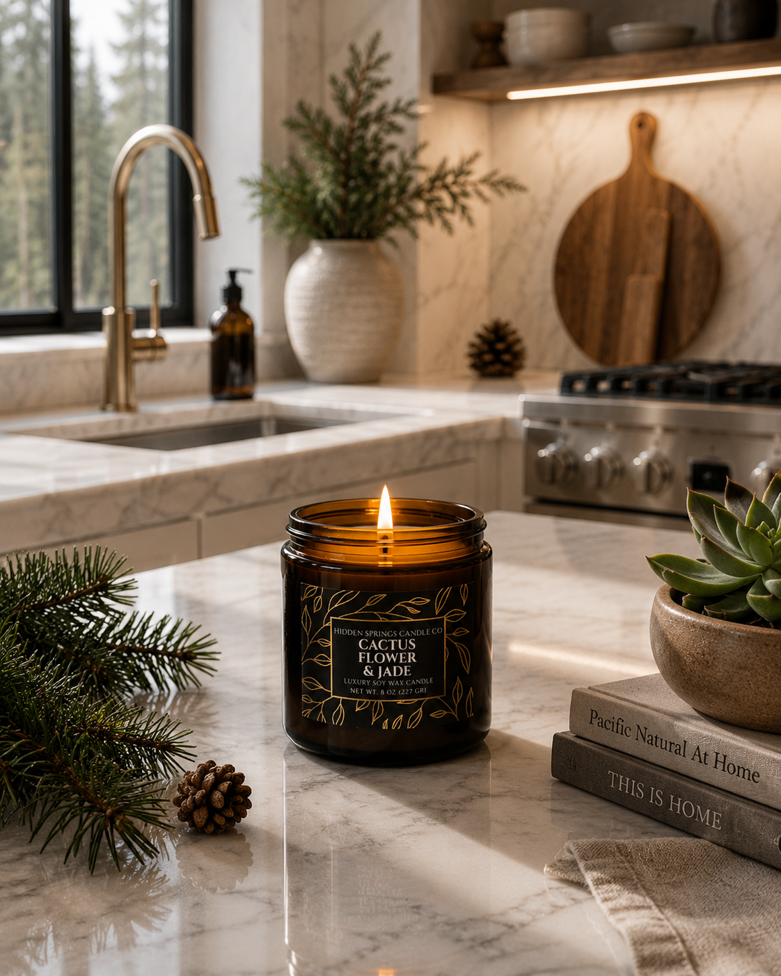 Cactus Flower & Jade Candle