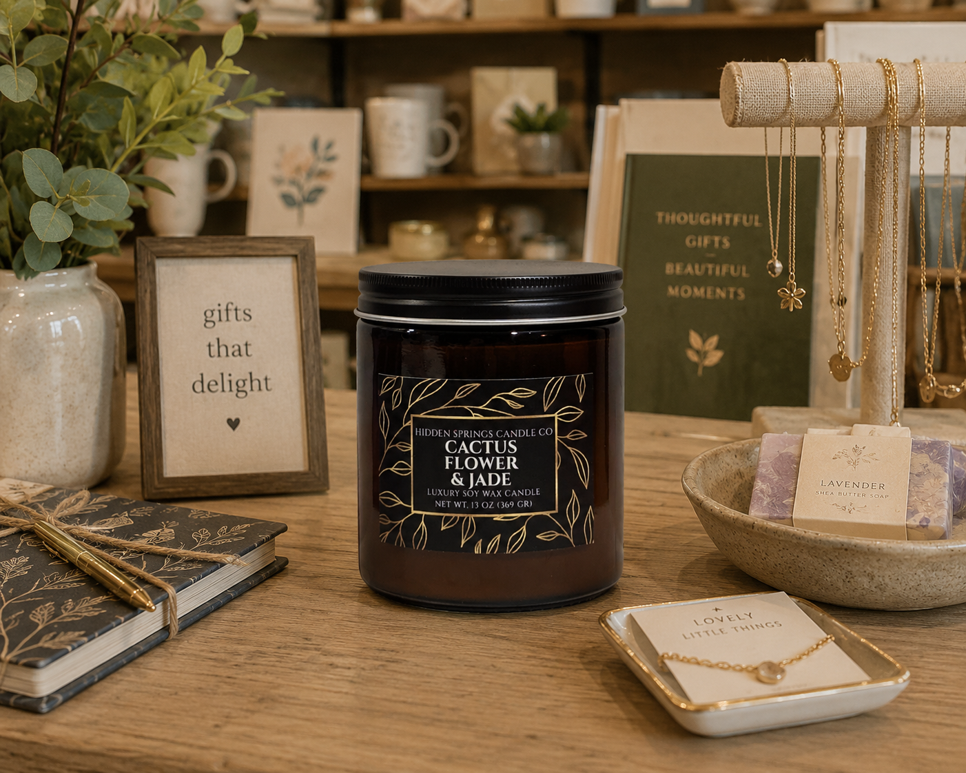 Cactus Flower & Jade Candle