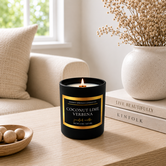 Coconut Lime Verbena 11 oz Crackling Wood Wick Candle