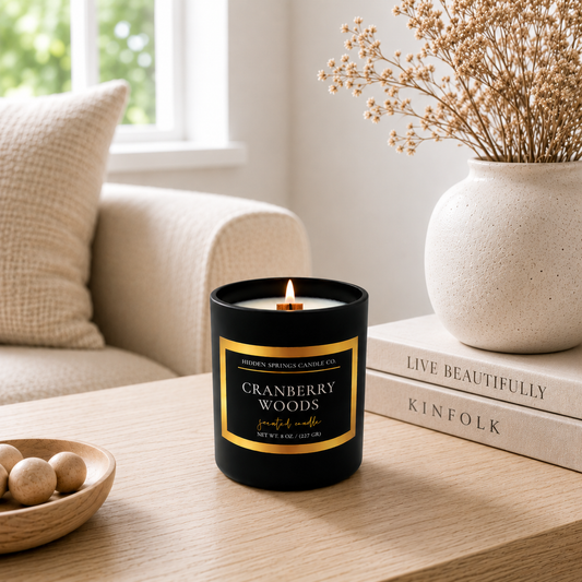 Cranberry Woods 11 oz Crackling Wood Wick Candle