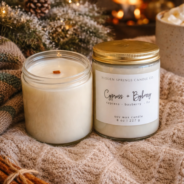 Cypress & Bayberry Candle-Hidden Springs Candle Co
