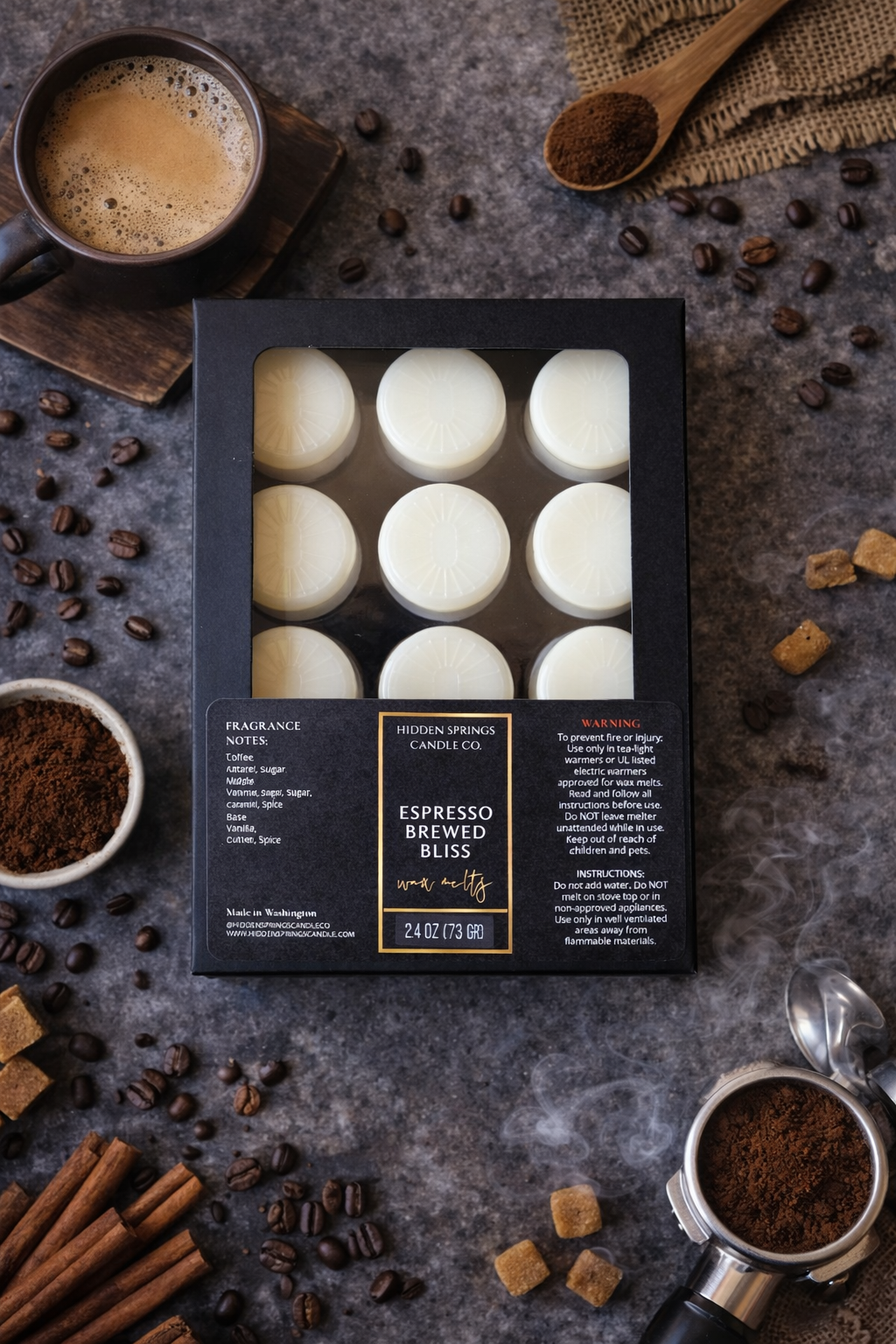 Espresso Brewed Bliss Wax Melts-Hidden Springs Candle Co