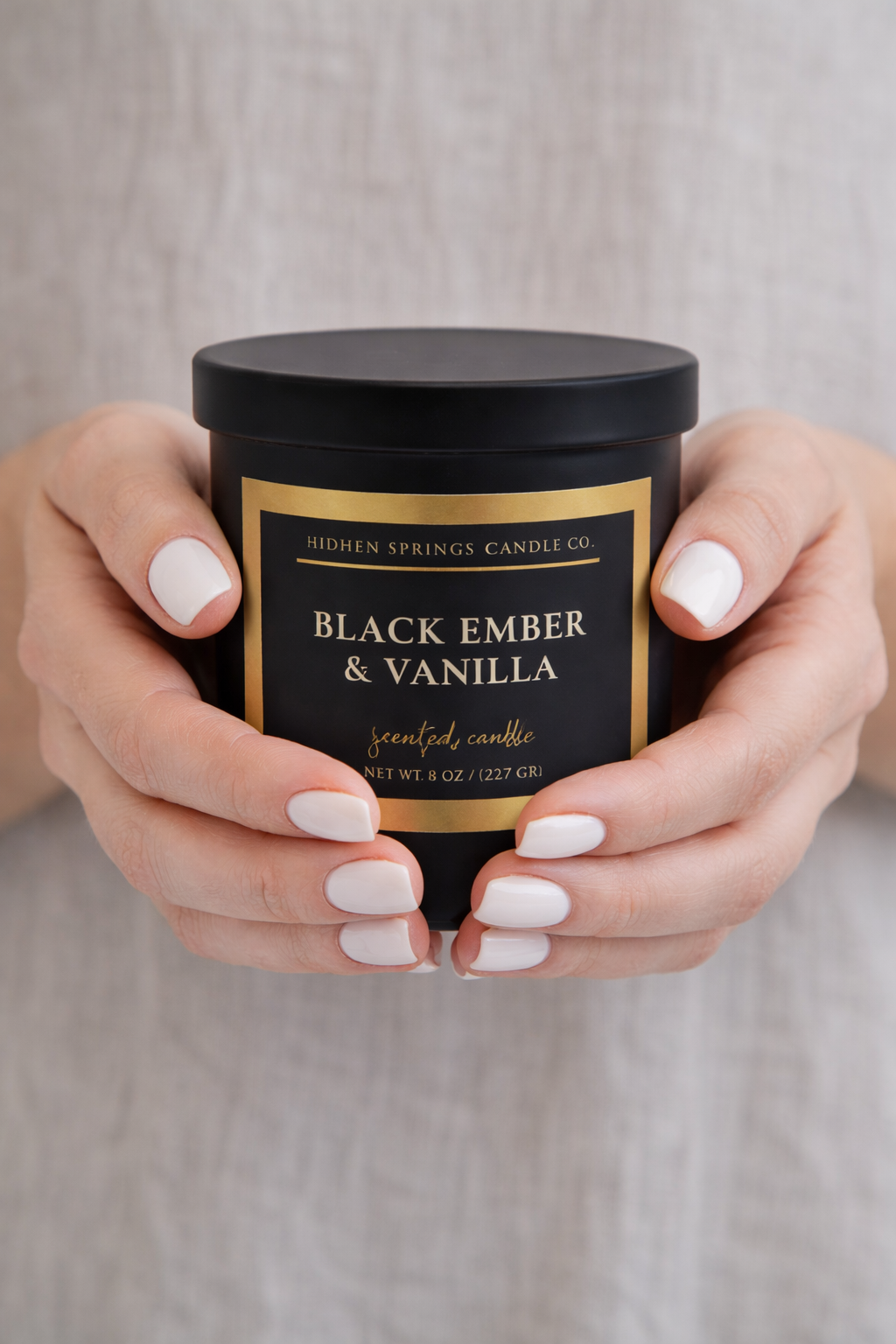 Black Ember & Vanilla Candle-Hidden Springs Candle Co