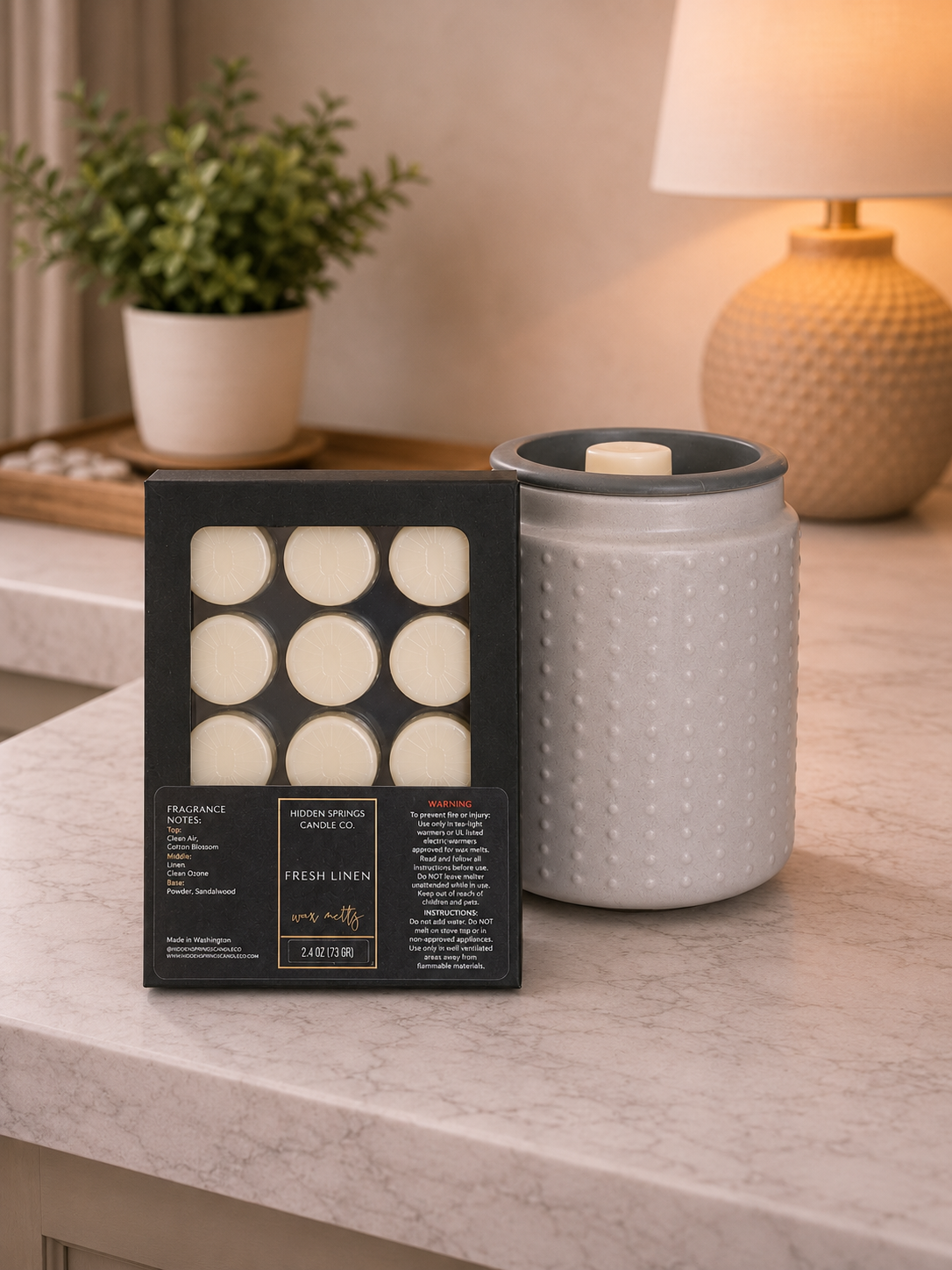Fresh Linen Luxury Wax Melts | Hand-Poured Coconut Soy Wax Melts