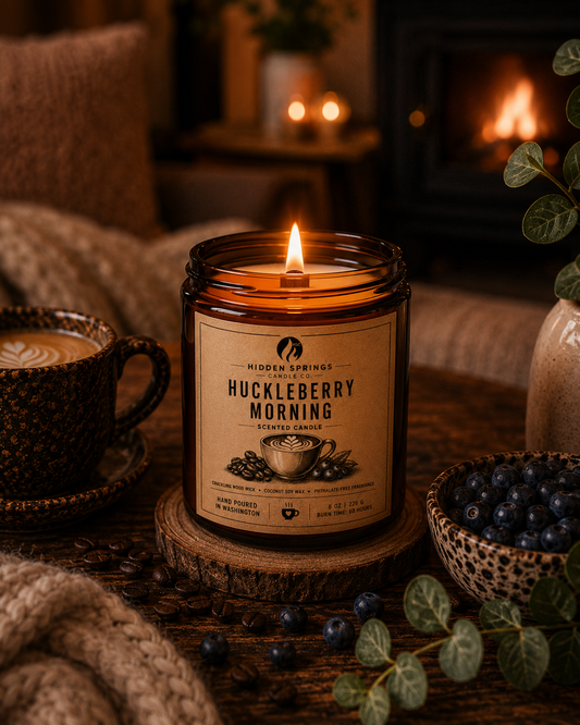 Huckleberry Morning | 8 oz Luxury Crackling Wood Wick Soy Candle