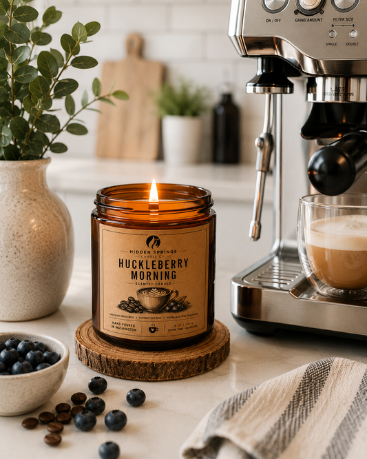 Huckleberry Morning | 8 oz Luxury Crackling Wood Wick Soy Candle