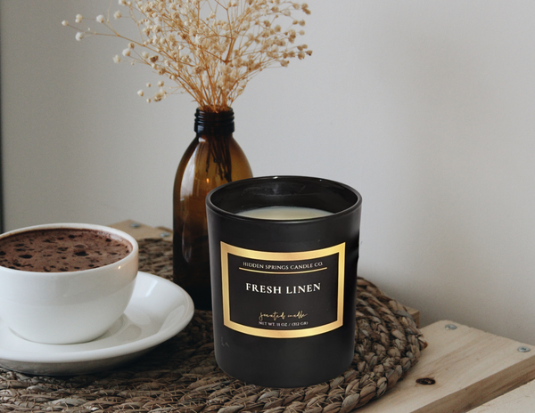 Fresh Linen Candle-Hidden Springs Candle Co