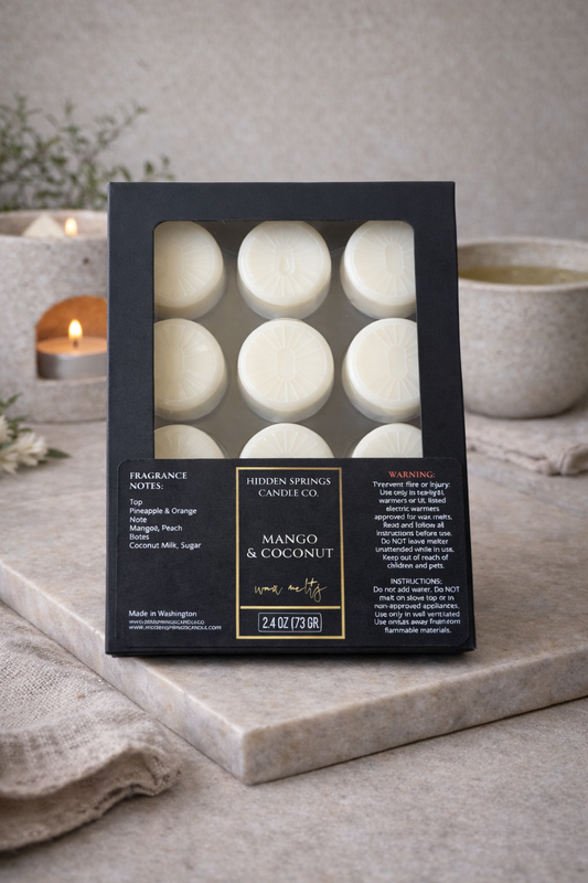 Mango & Coconut Wax Melts-Hidden Springs Candle Co