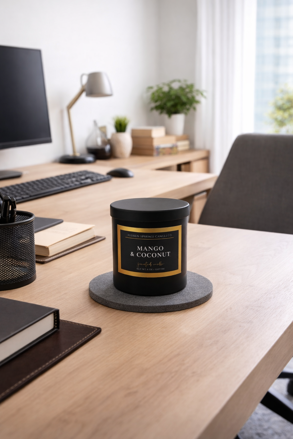 Mango & Coconut Luxury Coconut Soy Candle | Crackling Wood Wick