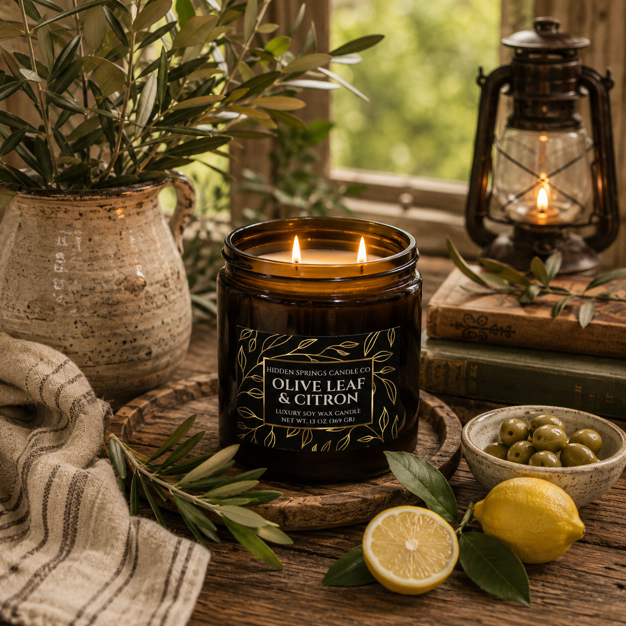 Olive Leaf & Citron Candle