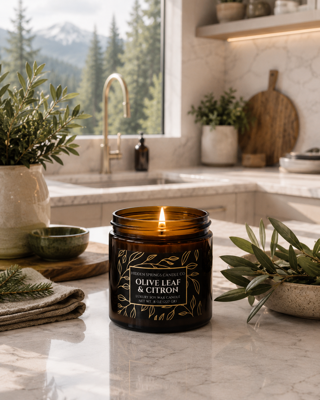 Olive Leaf & Citron Candle