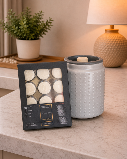 Peach Noir Luxury Wax Melts | Hand-Poured Coconut Soy Wax Melts
