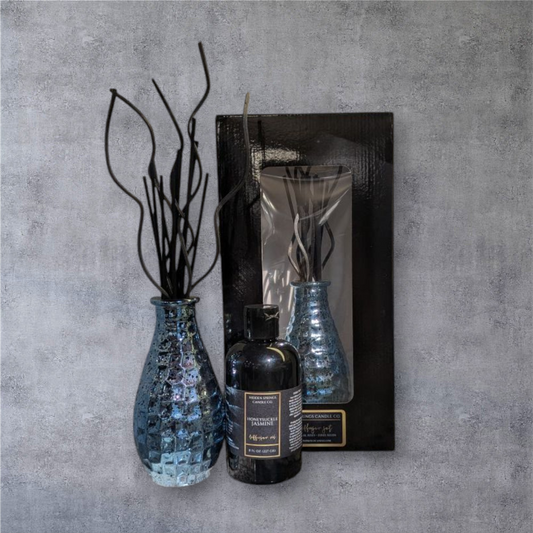 Blue Pebble Grain Glass Diffuser Set