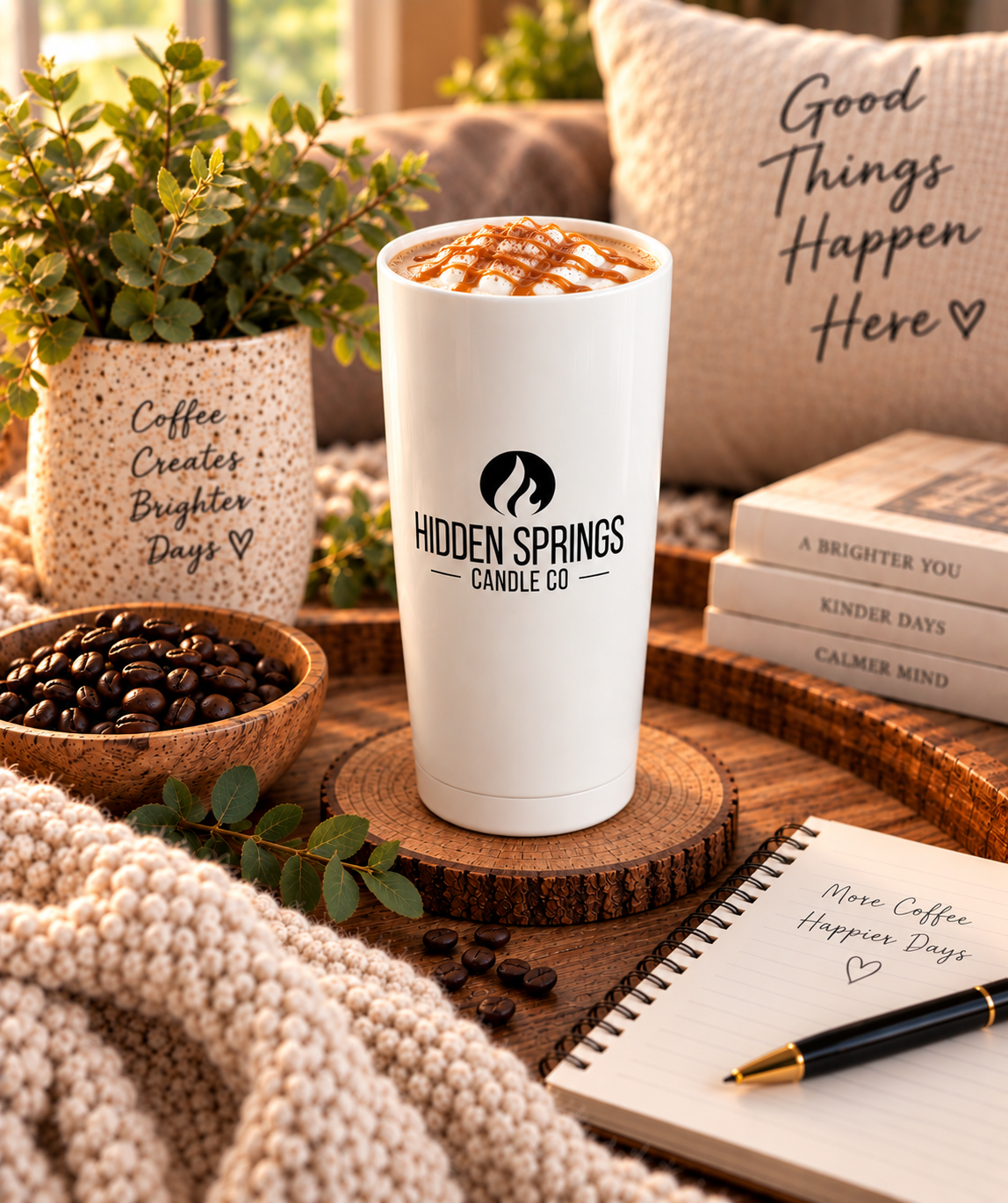 White Vacuum Insulated Tumbler with Clear Lid