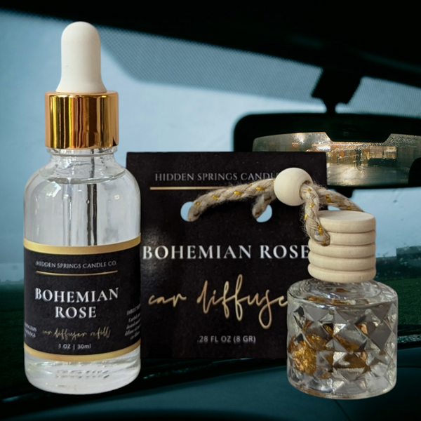 Bohemian Rose Car Diffuser With Refill-Hidden Springs Candle Co