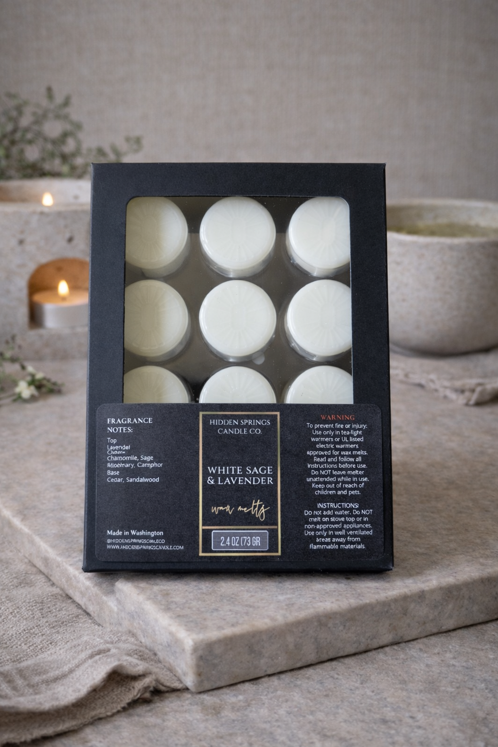White Sage & Lavender Wax Melts-Hidden Springs Candle Co