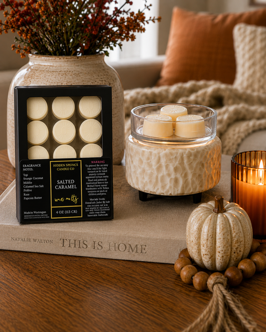 Salted Caramel 12-Pack Soy Wax Melts | Hand-Poured Coconut Soy Wax Melts
